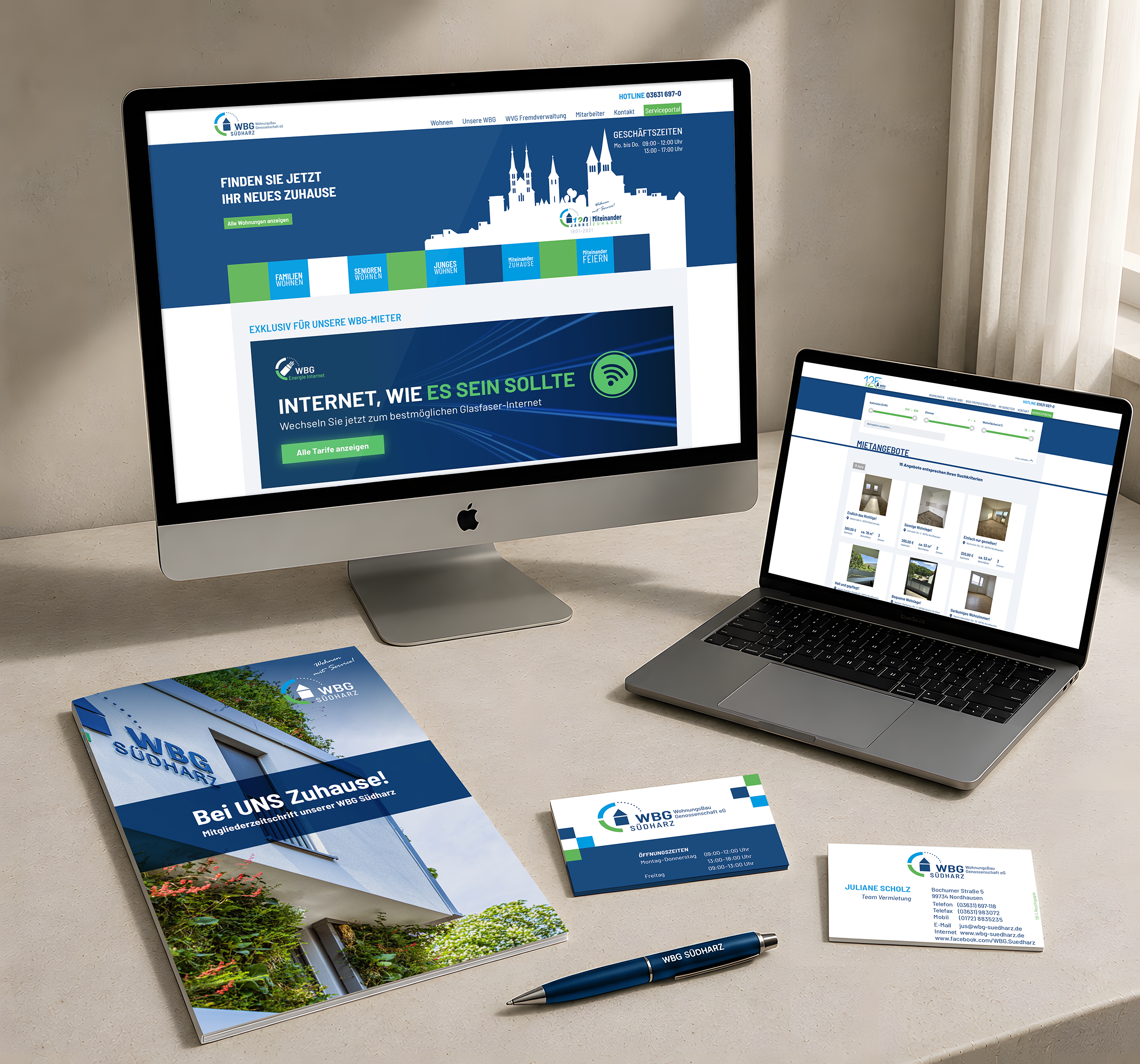 WBG Südharz – Corporate Design, Website und Printmedien